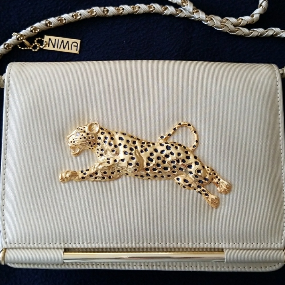 Gold NIMA cheetah purse
